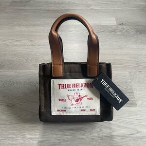True Religion Dark Brown and Tan Tote